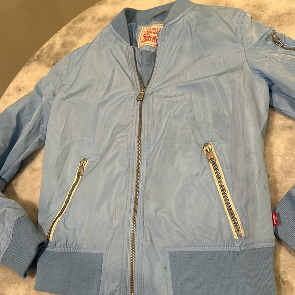 Levi Strauss baby blue size XS bomber jacket with pockets - Picture 1 of 7